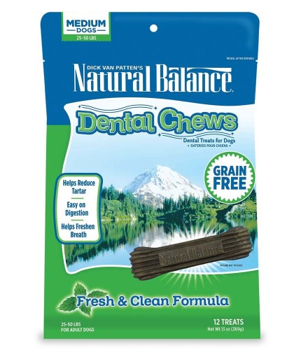Natural Balance Dental Chews Fresh & Clean Formula Medium 13oz